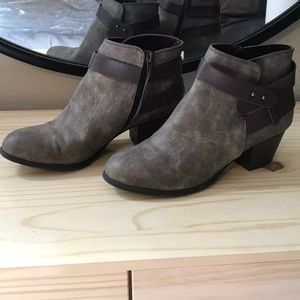 Grey/brown booties